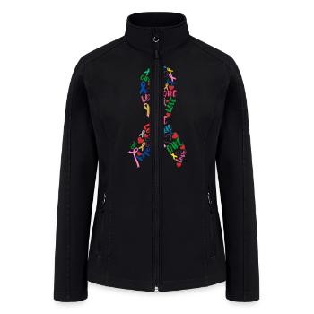 Cancer Awareness Ribbon T-Shirt & Gifts - Women’s Soft Shell Jacket - black - Front