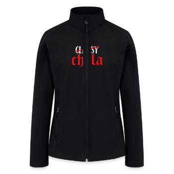 Funny Clothing Earrings Chicana - Women’s Soft Shell Jacket - black - Front