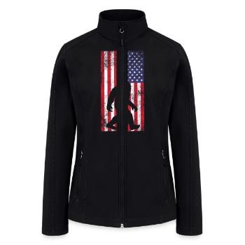 Bigfoot American Flag USA Bigfoots Costume Bigfoot - Women’s Soft Shell Jacket - black - Front