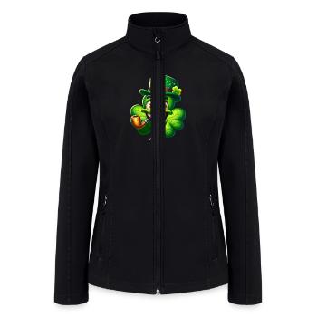 Funny Shamrock - Women’s Soft Shell Jacket - black - Front