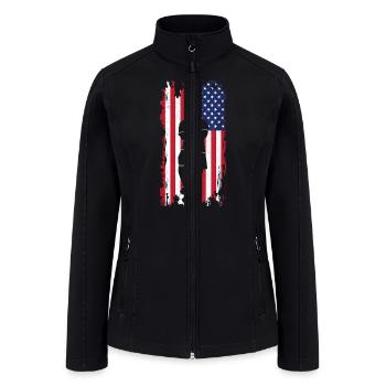 American Flag Soccer Apparel - Women’s Soft Shell Jacket - black - Front