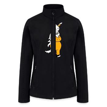 Bunny Horse Riding Rider Pony Horsey Waving Cute - Women’s Soft Shell Jacket - black - Front