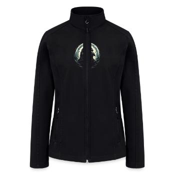 Crimson-Eyed Raven in Moonlight - Women’s Soft Shell Jacket - black - Front