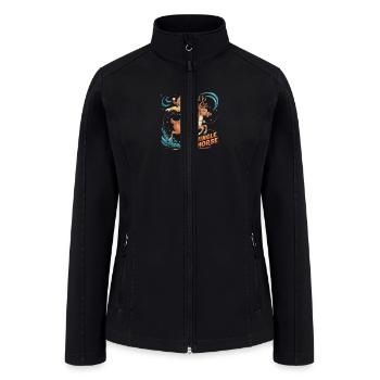 Giddy Up Jingle Horse Pick Up Your Feet Cowboy San - Women’s Soft Shell Jacket - black - Front