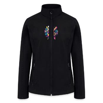 Stay Wild: Retro Geometry Meets Nature - Women’s Soft Shell Jacket - black - Front