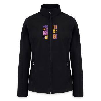 Colorful Random Letters and Shapes - Women’s Soft Shell Jacket - black - Front