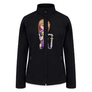 Woman knight warrior in armor, holding a sword - Women’s Soft Shell Jacket - black - Front