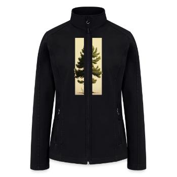 Minimalist Pine Tree Art for a Natural Look - Women’s Soft Shell Jacket - black - Front
