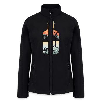 Bottle Landscape Illustration - Women’s Soft Shell Jacket - black - Front