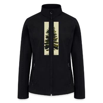 Minimalist Pine Tree Art for Home Decor and More - Women’s Soft Shell Jacket - black - Front