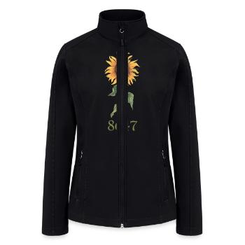 Sunflower 8647 86 47 Subtle Anti Trump Floral Boho - Women’s Soft Shell Jacket - black - Front