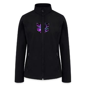 Depth Grid – Cubes in Motion - Women’s Soft Shell Jacket - black - Front