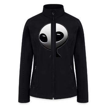 alien character - Women’s Soft Shell Jacket - black - Front