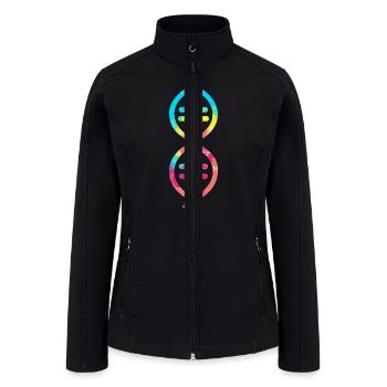 Retro Colorful Blueprint DNA Molecular Biology - Women’s Soft Shell Jacket - black - Front