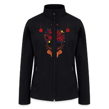 Merry Christmas Art Design For Christmas - Women’s Soft Shell Jacket - black - Front
