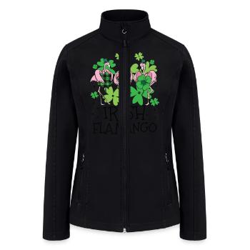 Irish Flamingo Saint Patrick s Day - Women’s Soft Shell Jacket - black - Front