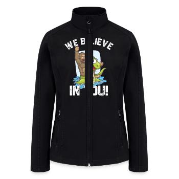 Bigfoot Riding Nessie We Believe In You Loch Ness - Women’s Soft Shell Jacket - black - Front