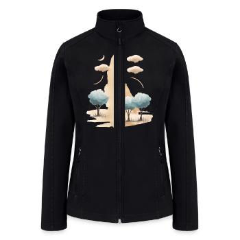 Sandy Hill Landscape With Trees - Women’s Soft Shell Jacket - black - Front
