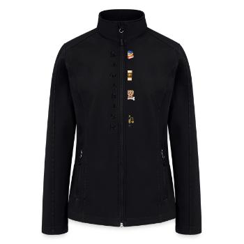 Book and coffee and dogs and social justice - Women’s Soft Shell Jacket - black - Front
