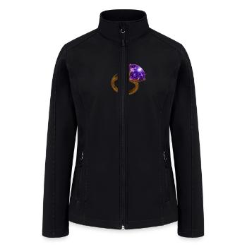 Royal Amethyst: The Elegance of Purple Gemstone - Women’s Soft Shell Jacket - black - Front