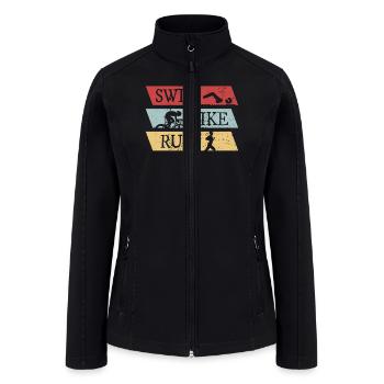 Swim Bike Run Triathlon - Women’s Soft Shell Jacket - black - Front