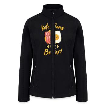 Keto Mom Nutritionist Ketogenic Food - Women’s Soft Shell Jacket - black - Front