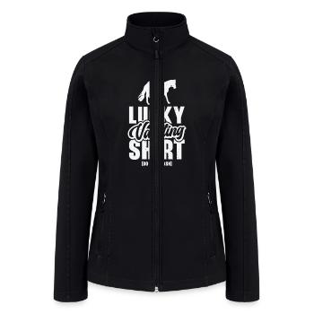 Equestrian Horse Vaulting Funny Lucky Horseback - Women’s Soft Shell Jacket - black - Front
