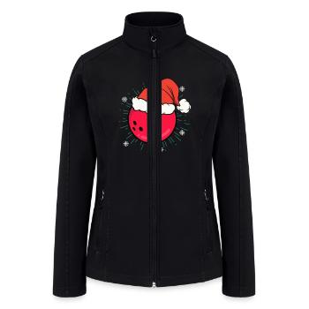 Chistmas Season Bowling Santa's Hat - Women’s Soft Shell Jacket - black - Front