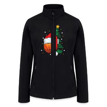 Chistmas Season Basketball Santa's Hat - Women’s Soft Shell Jacket - black - Front