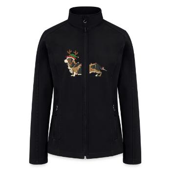 Chistmas Season Santa Basset Hound - Women’s Soft Shell Jacket - black - Front