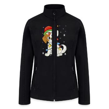 Chistmas Season Santa Jack Russell Terrier - Women’s Soft Shell Jacket - black - Front