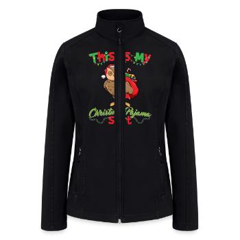 This Is My Christmas Pajama Shirt Xmas Pyjama - Women’s Soft Shell Jacket - black - Front