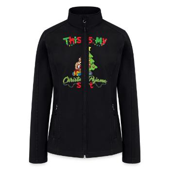 This Is My Christmas Pajama Shirt Xmas Pyjama - Women’s Soft Shell Jacket - black - Front