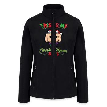 This Is My Christmas Pajama Shirt Xmas Pyjama - Women’s Soft Shell Jacket - black - Front