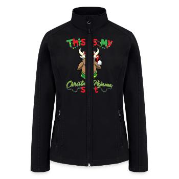 This Is My Christmas Pajama Shirt Xmas Pyjama - Women’s Soft Shell Jacket - black - Front