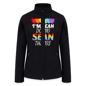 LGBTQ I m Sean Doing Sean Things Birthday Hearts - Women’s Soft Shell Jacket - black - Front