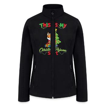 This Is My Christmas Pajama Shirt Xmas Pyjama - Women’s Soft Shell Jacket - black - Front