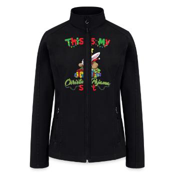 This Is My Christmas Pajama Shirt Xmas Pyjama - Women’s Soft Shell Jacket - black - Front
