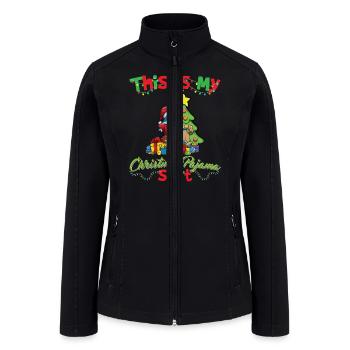 This Is My Christmas Pajama Shirt Xmas Pyjama - Women’s Soft Shell Jacket - black - Front