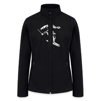 Skiers in the mountains - Ski - Winter sports - Women’s Soft Shell Jacket - black - Front