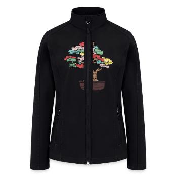 Retro Bonsai Tree - Women’s Soft Shell Jacket - black - Front