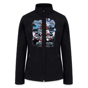 Marshmallow Camping S'more Roasting Smores Bonfire - Women’s Soft Shell Jacket - black - Front