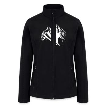 Skiers in the mountains - Ski - Winter sports - Women’s Soft Shell Jacket - black - Front