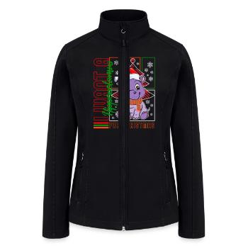 Christmas Shirt, I Want A Hippopotamus For - Women’s Soft Shell Jacket - black - Front
