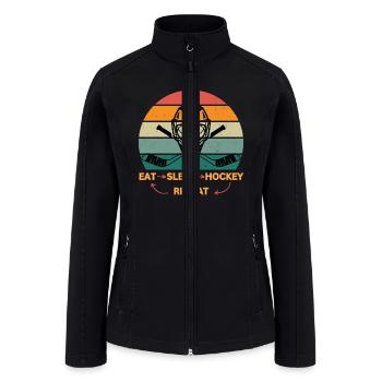 Eat Sleep Hockey Repeat - Women’s Soft Shell Jacket - black - Front