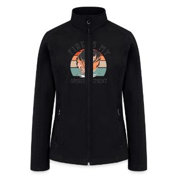 Welding Fire Spirit Element Metalworker Blacksmith - Women’s Soft Shell Jacket - black - Front