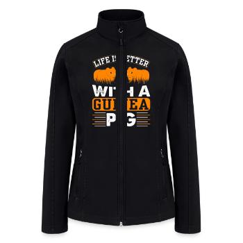 Life Is Better With A Guinea Pig Love Guinea Pigs - Women’s Soft Shell Jacket - black - Front