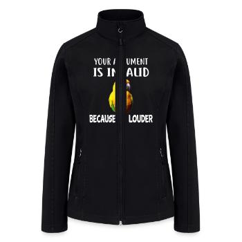 Funny I'm Louder Sun Conure Parrot Bird Appareleuf - Women’s Soft Shell Jacket - black - Front