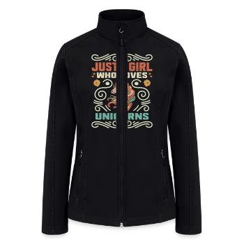 Just a girl who loves unicorns - funny quote - Women’s Soft Shell Jacket - black - Front