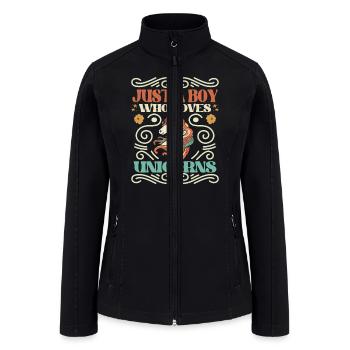 Just a boy who loves unicorns - Women’s Soft Shell Jacket - black - Front